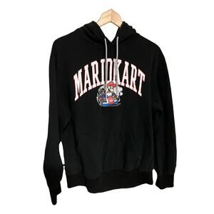 Mario Kart Men’s Size Large Black Hoodie Cotton Blend Nintendo